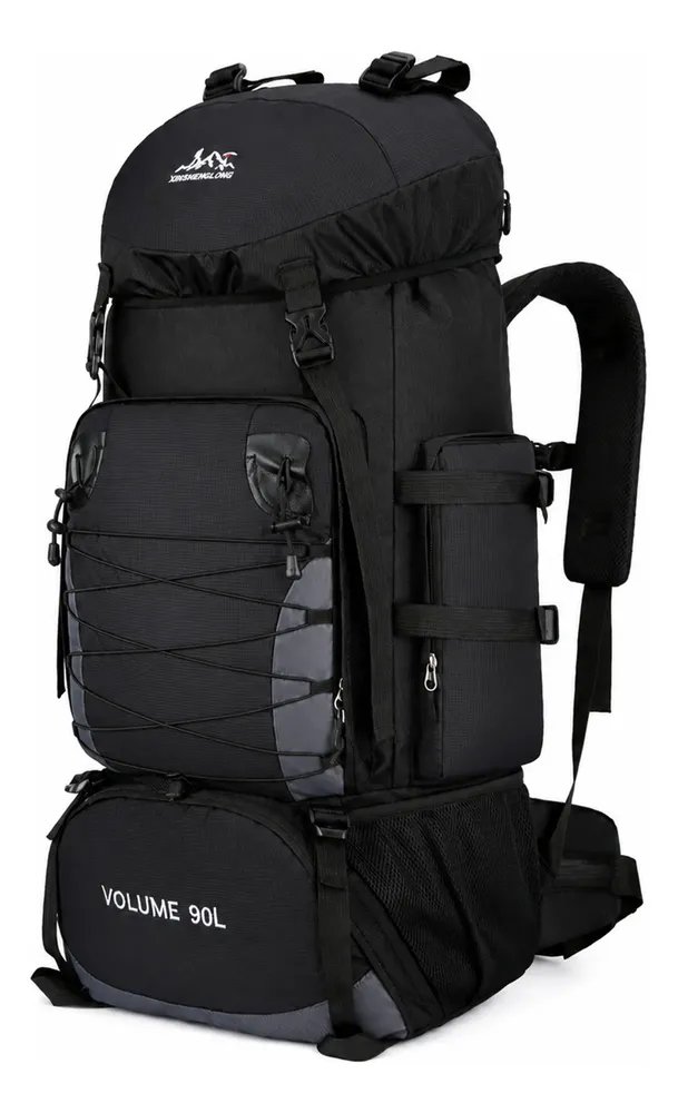 Mochila Cargueira Tática Grande Impermeável Reforçada 90l Preto