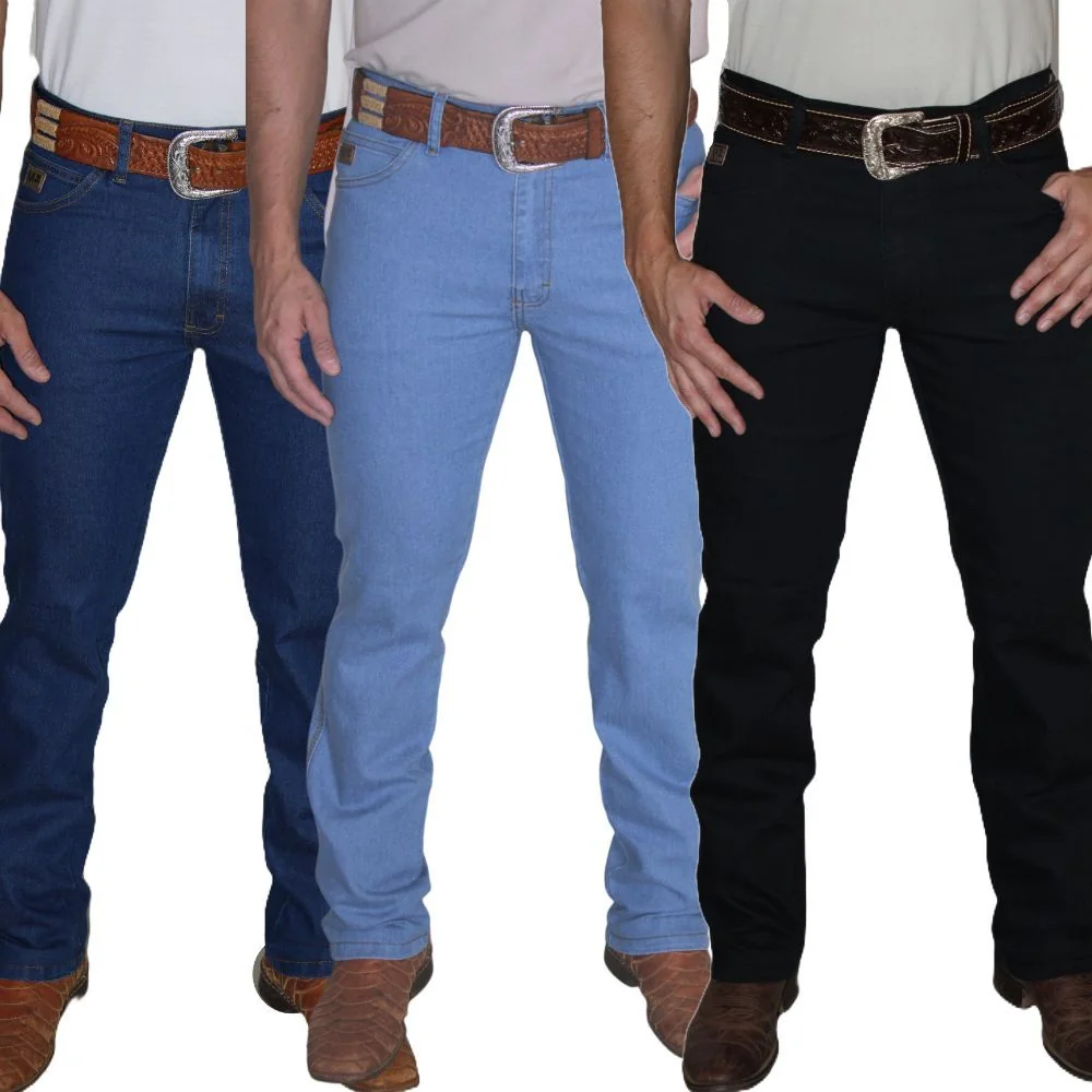 Kit 3 Calças Country Masculina Tradicional Com Elastano