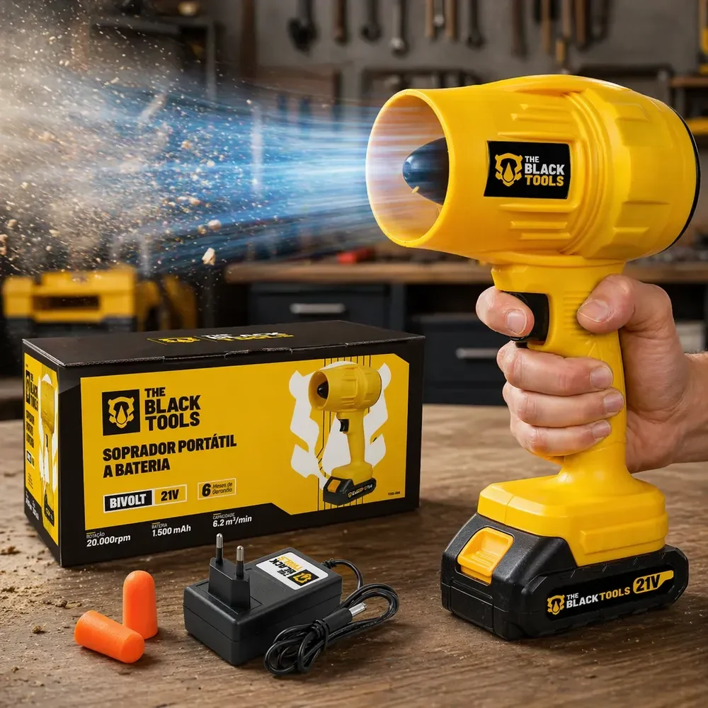 Soprador De Folhas Sem Fio 21v 2000w Alta Velocidade Amarelo 127/220v