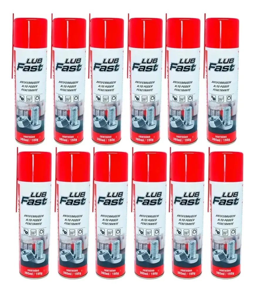 Kit 12un Lubfast Óleo Protetivo Desengripante 300ml