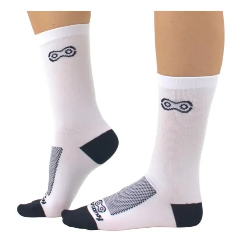 Meia De Ciclismo Corrida Poliamida Márcio May Sports Basic Branco Único