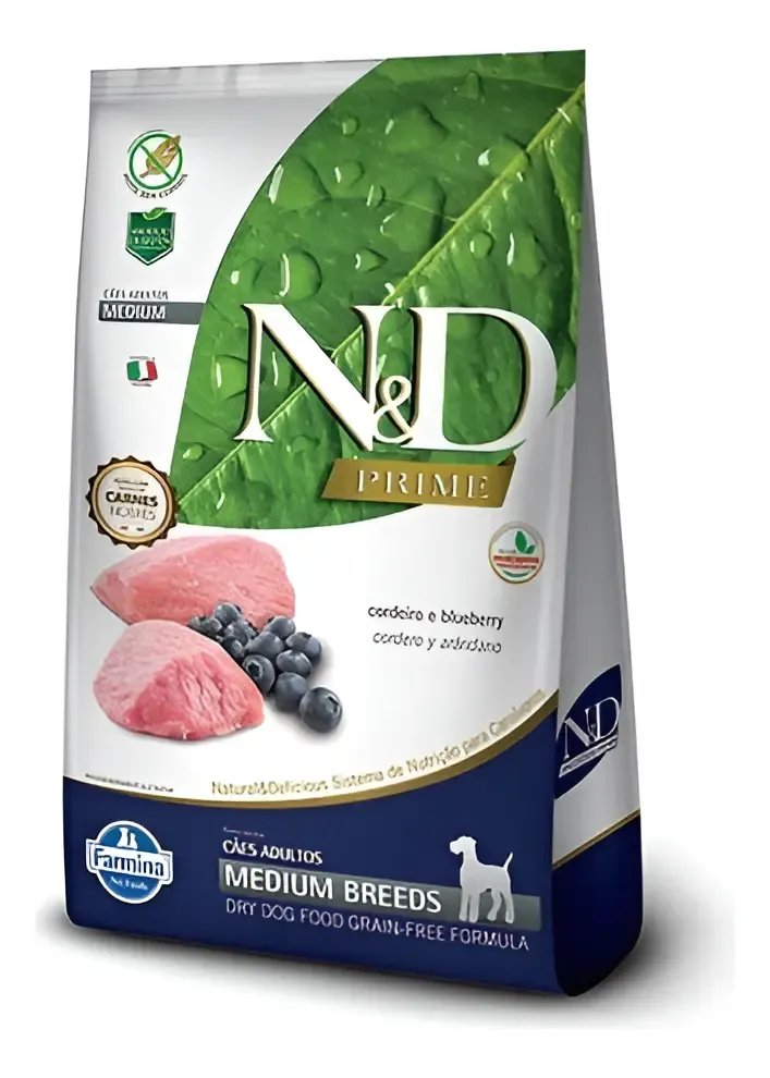 N/d Prime Medium Cães Cordeiro E Blueberry 10kg