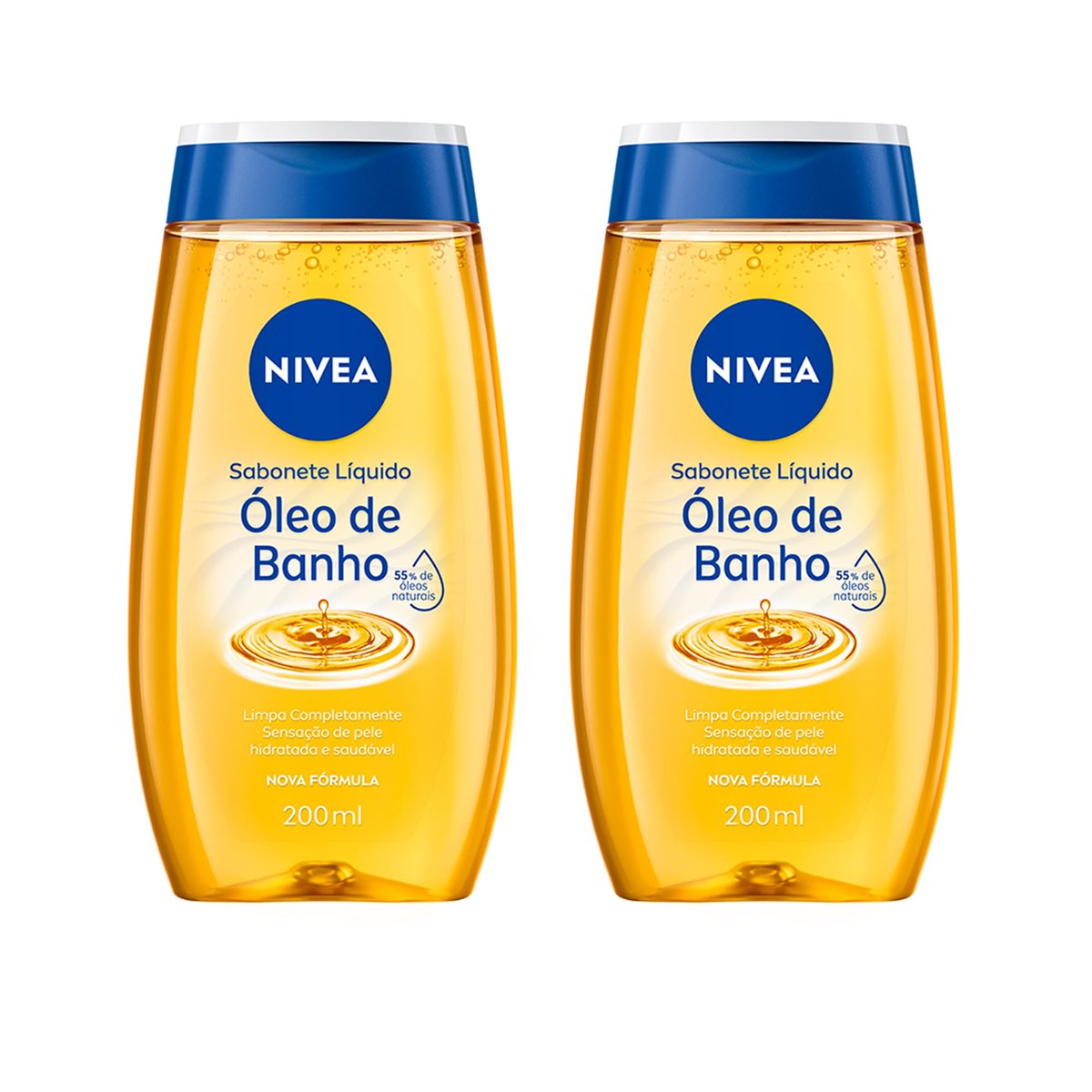 NIVEA KIT Sabonete Líquido Óleo de Banho 200ml - 2 Unidades