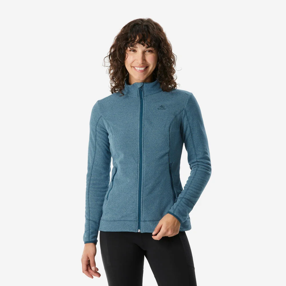 Blusa Fleece Feminina de Trilha Térmica MH100 Quechua Azul