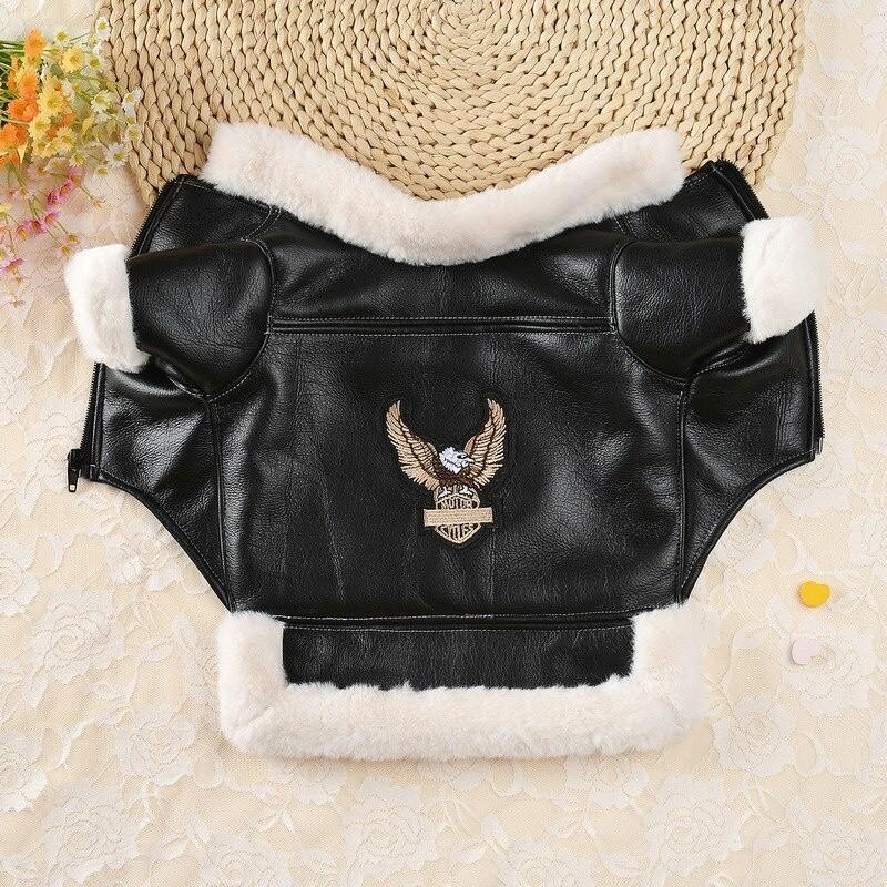 New Winter Dog Clothing Pet Dog Plus Velvet Warm Thickening Leather Coat Flying Eagle Fur Coat Plus Velvet To Keep Warm