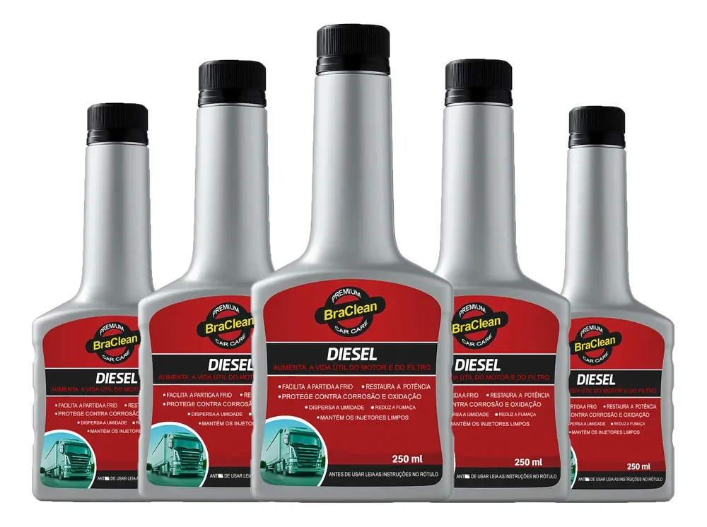 Kit 5 Melhor Aditivo Para Combustível Diesel 250ml Premium