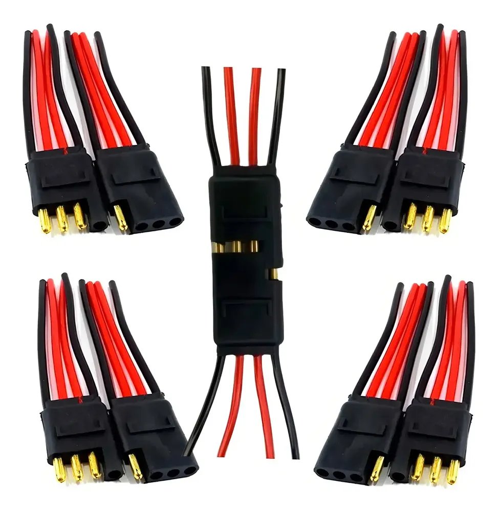 Plug Tomada Conector Soquete 4 Vias Fio 4mm Com 5 Unidades