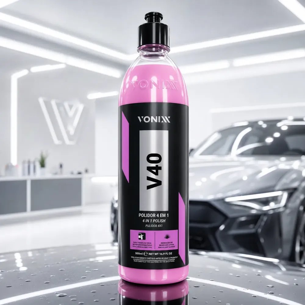 Polidor 4 Em 1 Corte Refino Lustro Protecao V40 500ml Vonixx Rosa-claro 0