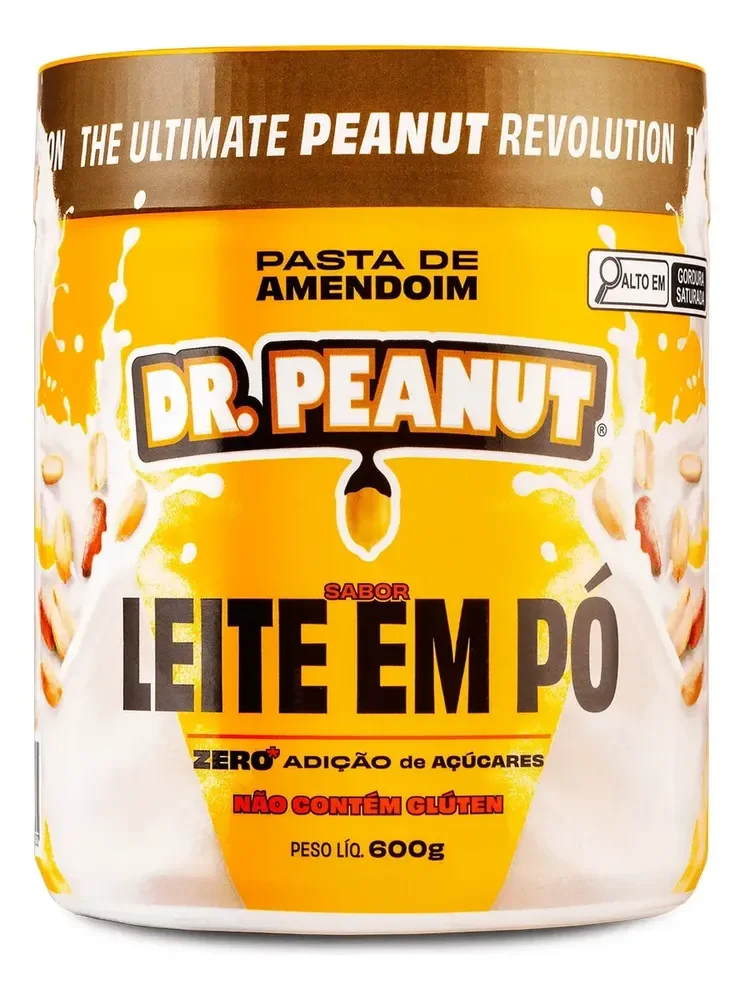 Pasta de Amendoim Com Whey Protein Leite em Pó (600g) Dr Peanut