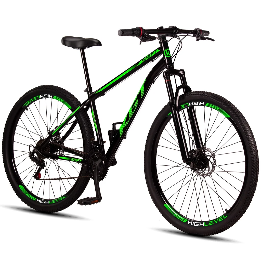 Bicicleta Aro 29 KGT Shift Aço Carbono Freios a Disco 21 Marchas Suspensão Diant