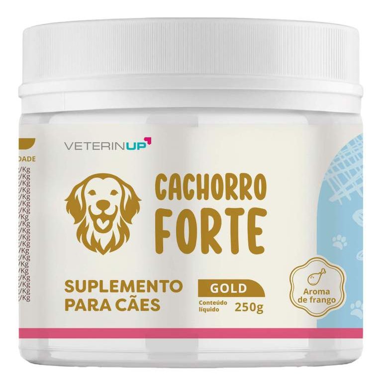 Cachorro Forte Gold 250g Suplemento para Cães com Ômega 3, Glucosamina, Condroitina e Probióticos