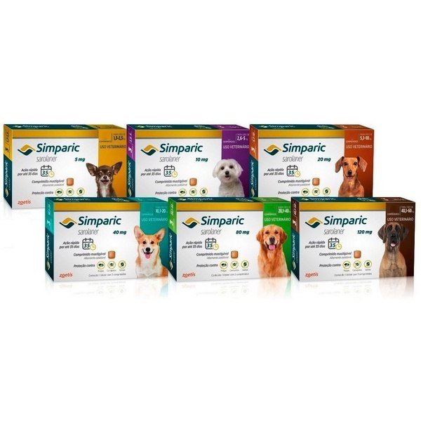 Antipulgas Simparic para cães TODOS OS TAMANHOS (escolha o tamanho no anuncio)