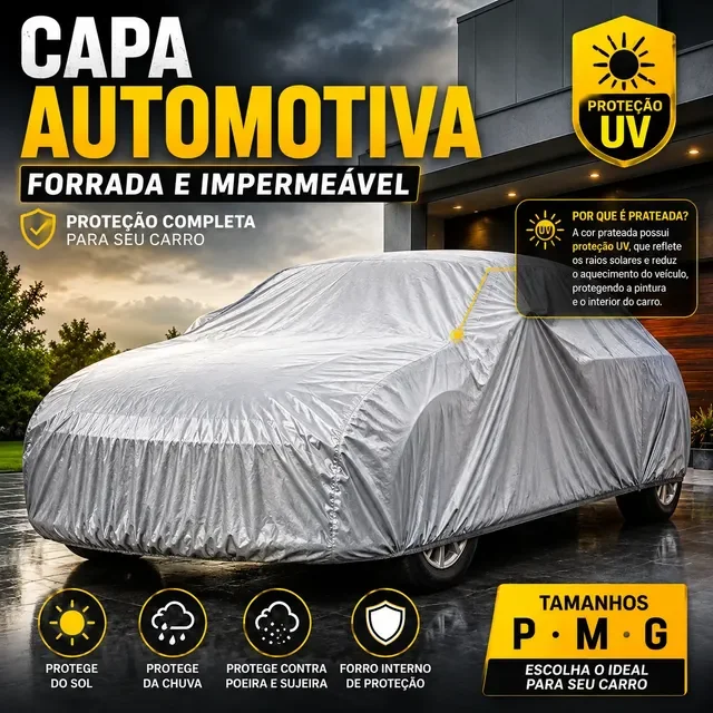 Capa Pra Cobrir Carro Forrada  Impermeável Tamanho P M G