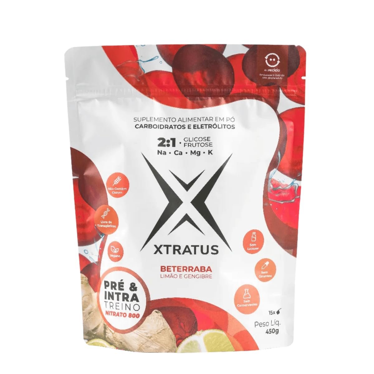 Xtratus Pre E Intratreino Com Beterraba Limao Gengibre 450g