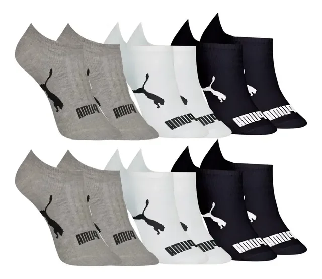Kit 6 Pares Meias Invisível Puma Sapatilha Adulto Original