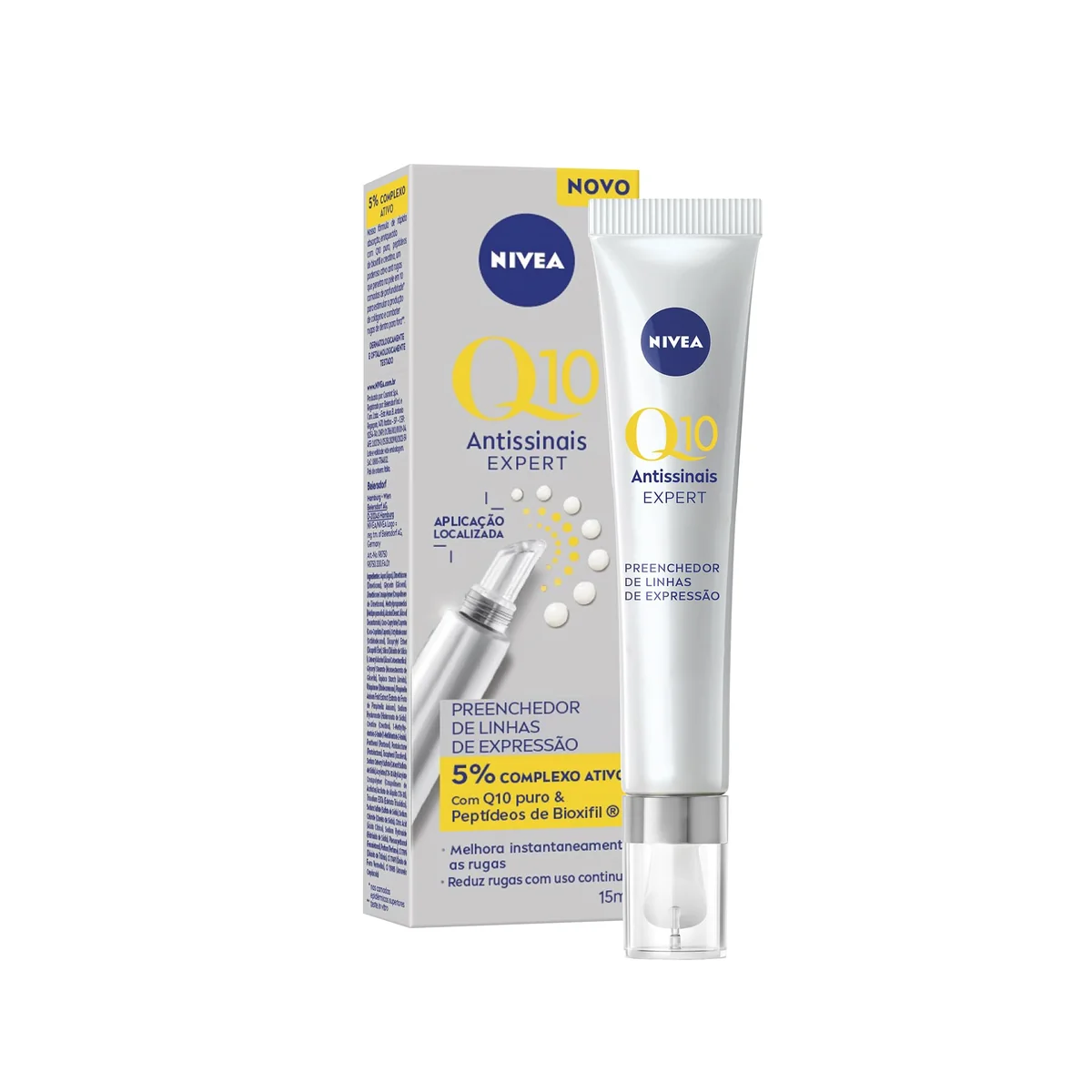 NIVEA Preenchedor de Linhas Q10 Expert Antissinais 15ml, Melhora e Reduz Rugas, Aparência mais Jovem, Cuidado Facial