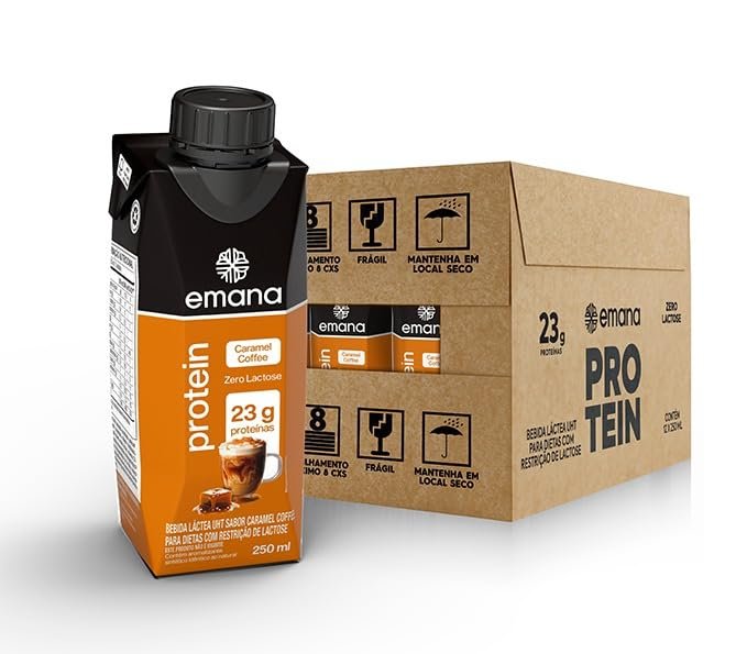 Emana Protein Bebida Proteica Sabor Caramel Coffee - 12 Unidades de 250ml