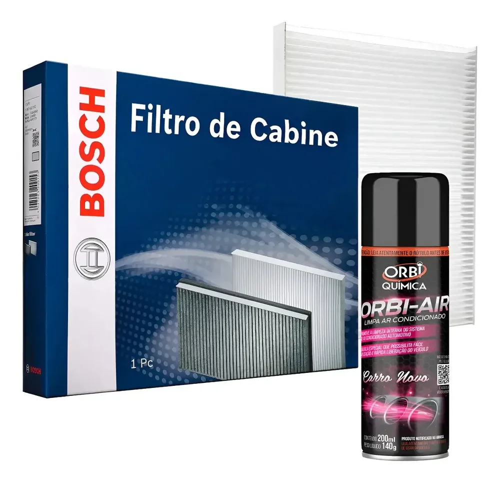 Filtro Cabine Ar Condicionado Bosch + Spray Higienizador Duster/captur/oroch