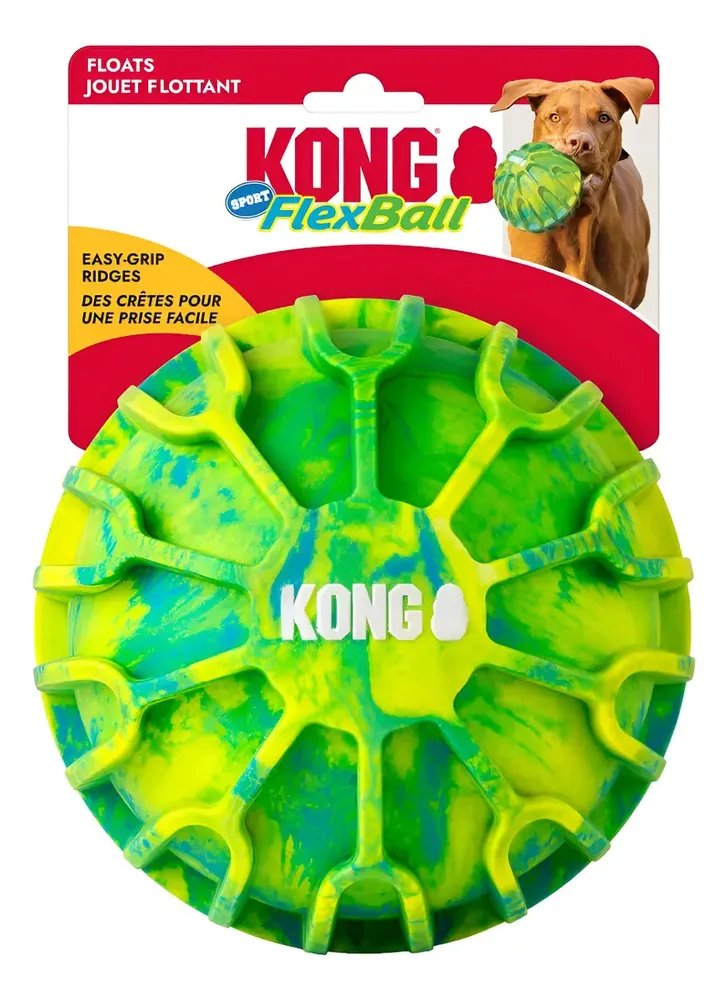 KONG Flexball Sport Bola Brinquedo Interativo Verde X-Grande 17.7cm