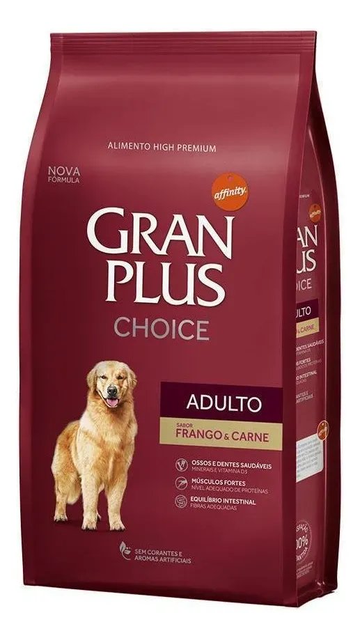 Ração Gran Plus Choice Adultos Sabor Frango E Carne 15kg