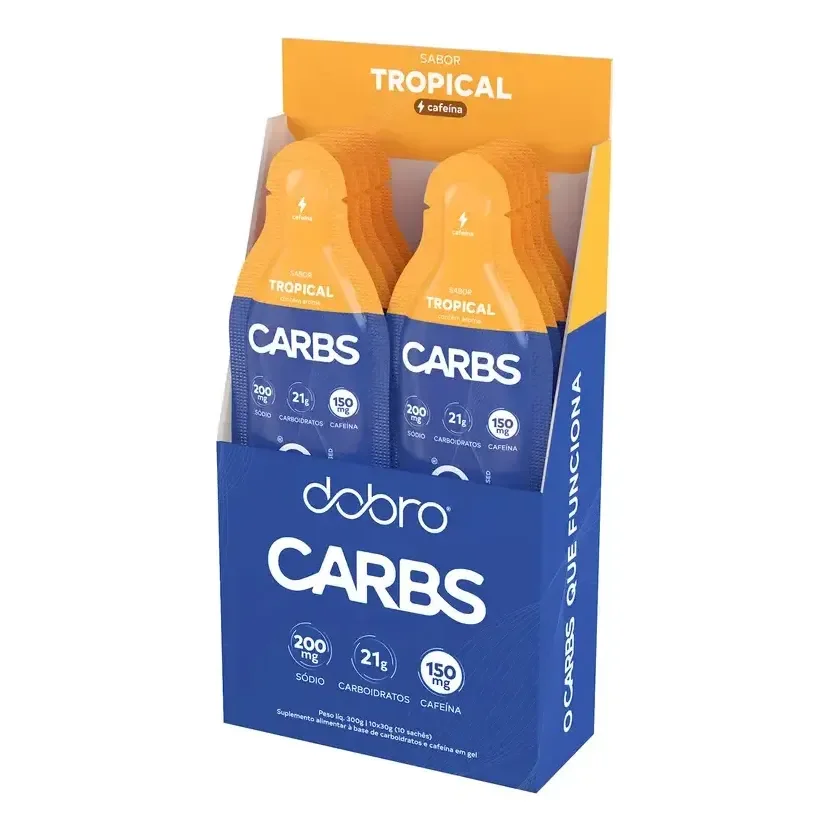 Carbs Gel Com Cafeina 10un De 30g - Dobro Sabor Tropical