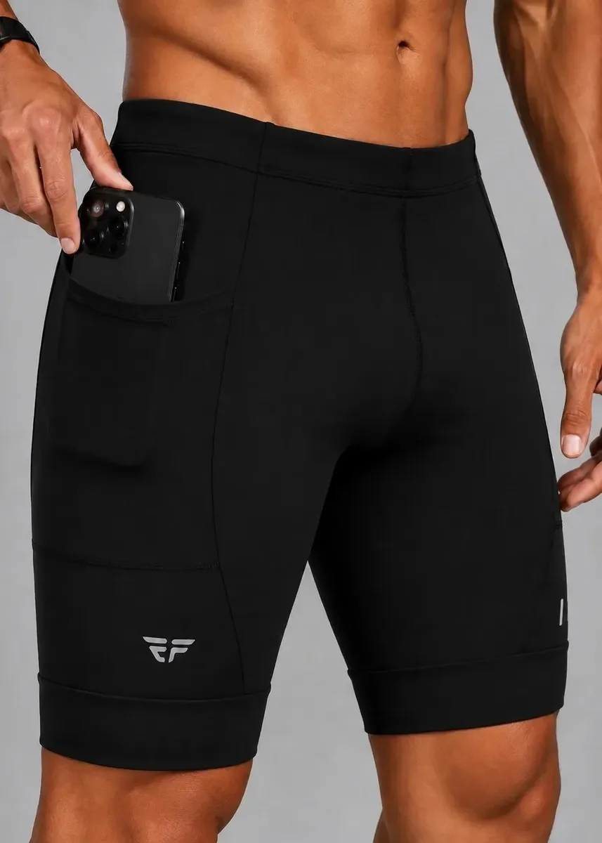 Bermuda De Compressão   Masculina Com Bolso Corrida - P ao GG
