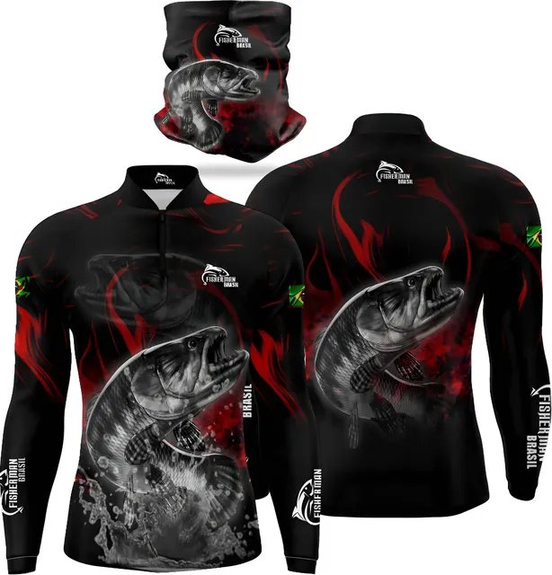 Camisa +bandana Traira Para Pesca Com Proteçao Uv50