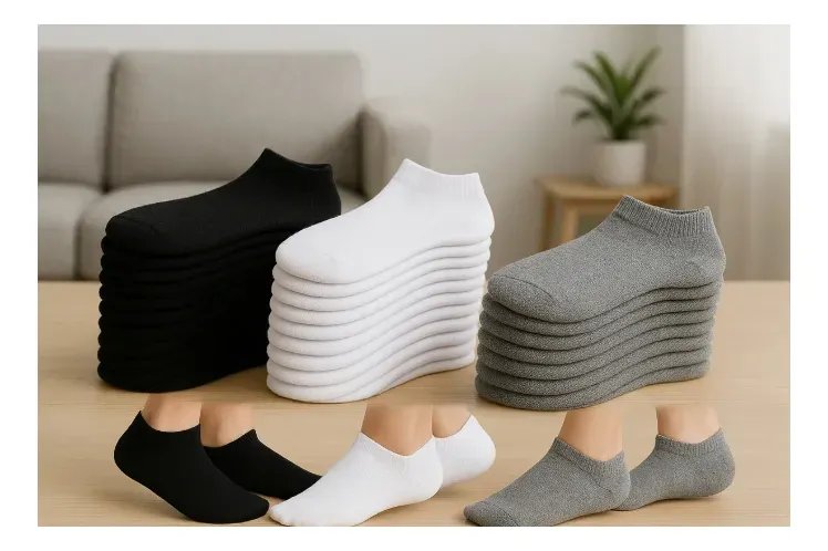 Kit 24 Pares Meia Soquete Cano Curto Unissex Atacado Cores Sortida Liso Único