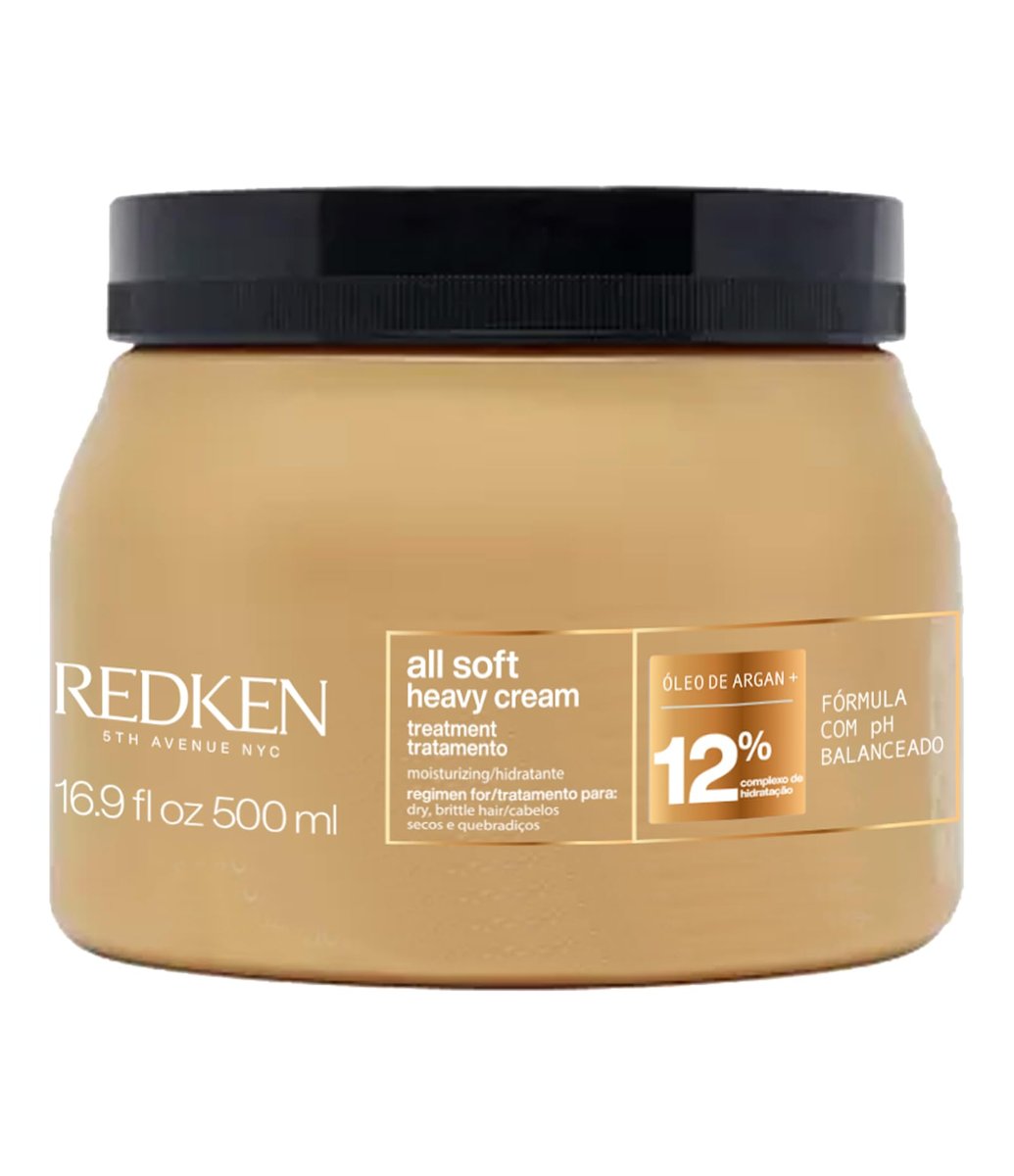 Redken Máscara de Tratamento All Soft Heavy Cream |Tratamento Anti-frizz Para Cabelos Secos e Opacos | Promove Hidratação Profunda | Com Óleo de Argan