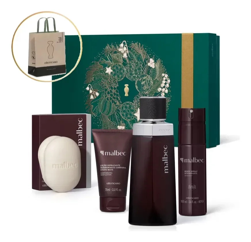 Malbec Kit Presente Premium (4 Itens) O Boticário