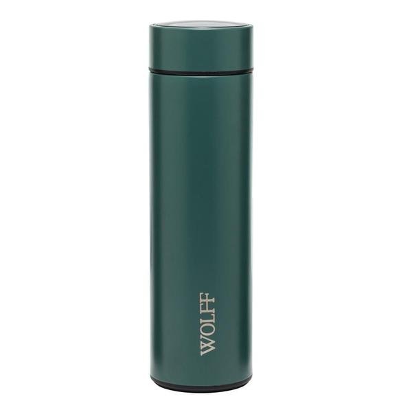 Garrafa Térmica 500ml Aço Inox Verde Wolff Termômetro LED para Bebidas Quentes Frias Diário Viagem