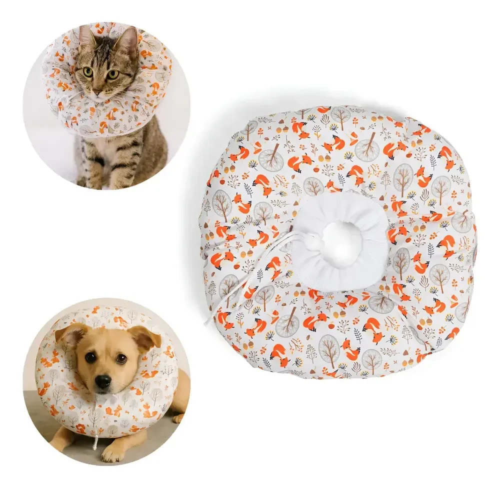 Colar De Recuperação Cone Elizabetano Confortável Cães Gatos Floresta P