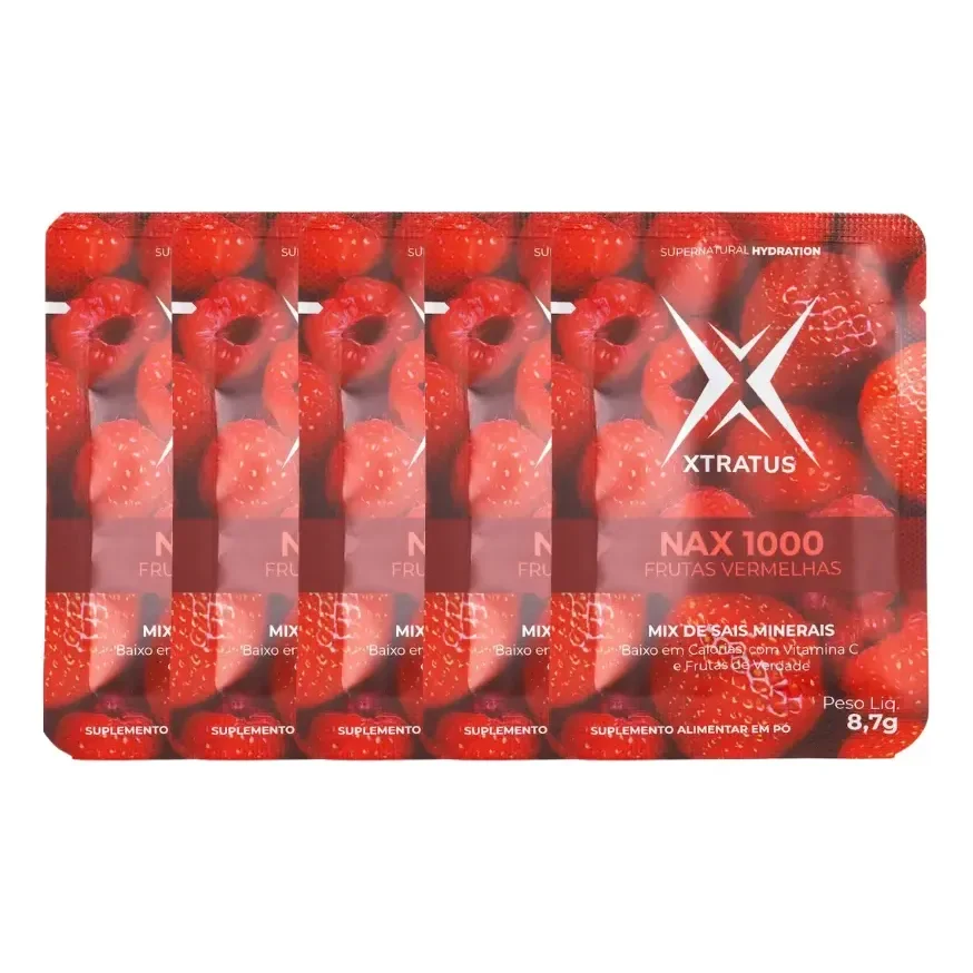 Xtratus Nax1000 Sais Minerais Frutas Vermelhas 8,7g Kit 5 Frutas Vermelhas