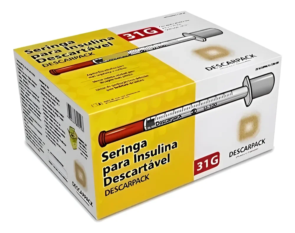 Seringa Insulina 0,5ml Agulha 6,0x0,25mm 100 Un Descarpack
