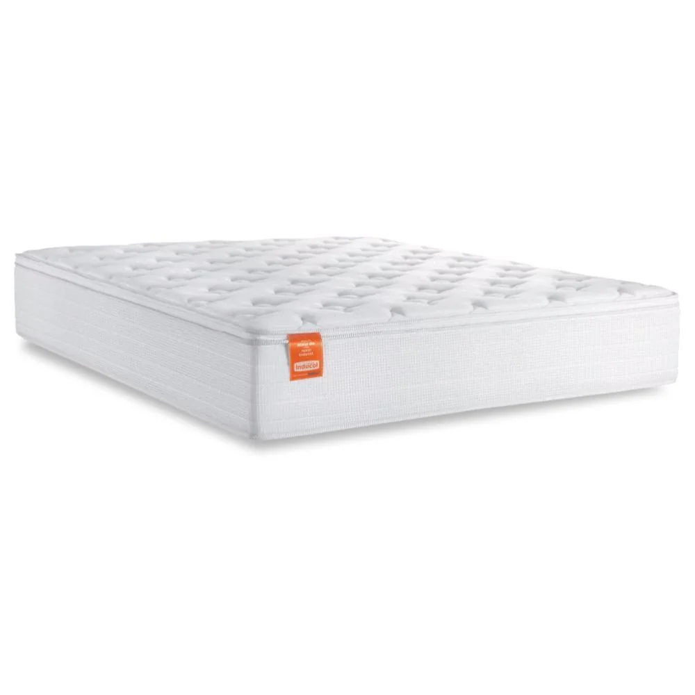 Colchão Casal Molas Ensacadas Real Pillow Top 138x188x27cm Branco Inducol - Suporta até 130kg por Pessoa