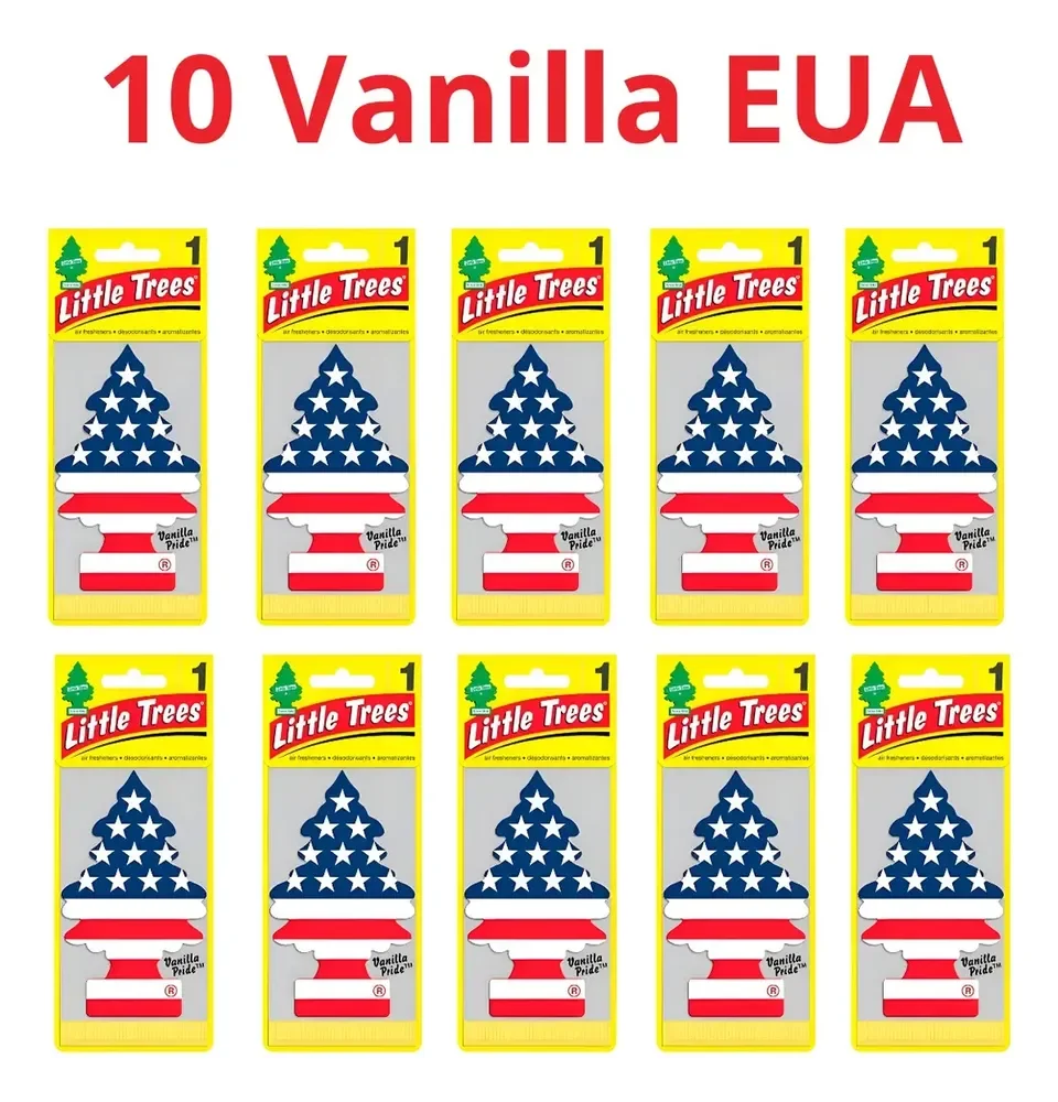 Aromatizador Ambientes Carro Vanilla Little Trees Papel Kit com 10
