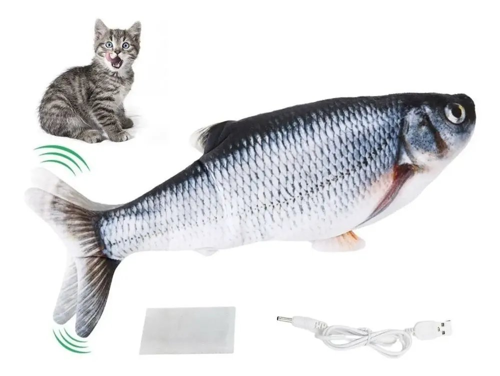 Arranhador Peixe Elétric Interativo Gato Catnip Mexe Pelucia Cor 6