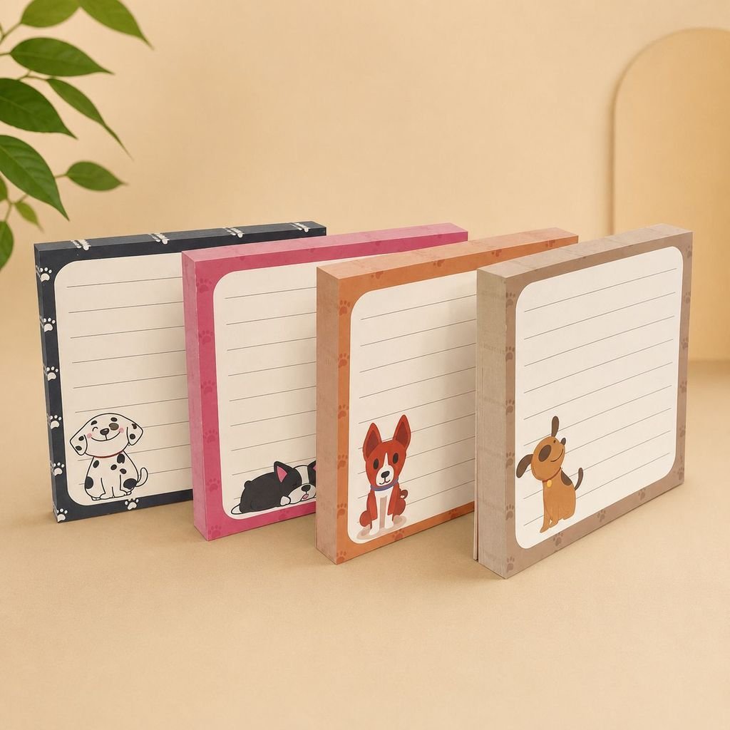 Bloco de Notas Adesivo Cachorro Fofo 80 Folhas 80x80mm Escolar