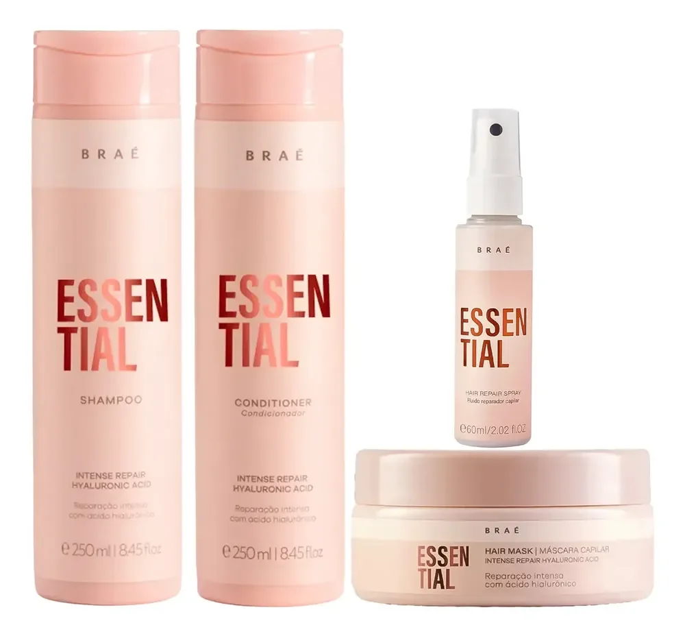 Kit Braé Essential Shampoo + Condicionador + Másc + Mini
