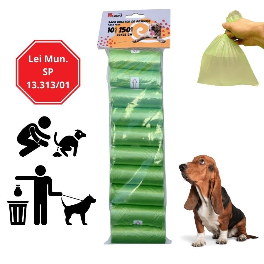Kit 20 Refil Rolinhos Cata Caca 300 Saquinho Higiênico P/pet