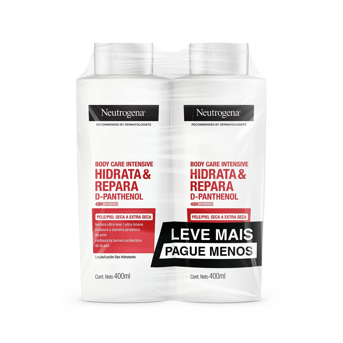Neutrogena Hidratante Corporal Body Care Intensive Hidrata&Repara, Kit com 2 Unidades de 400ml