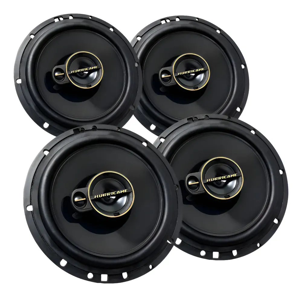 Kit Alto Falante Hurricane Triaxial Aurum A6t 6 Pol 240w 4un Preto