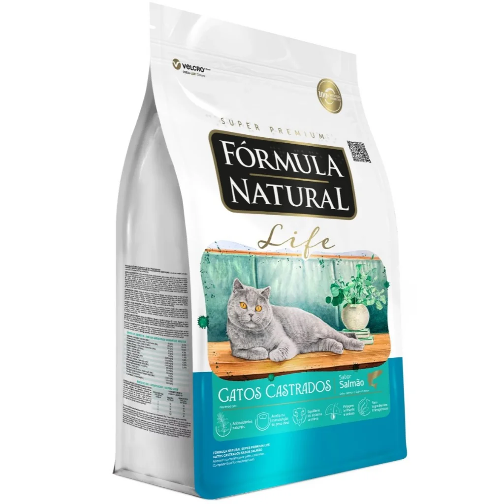 Fórmula Natural Life Gatos Castrados Sabor Salmão 10,1 kg