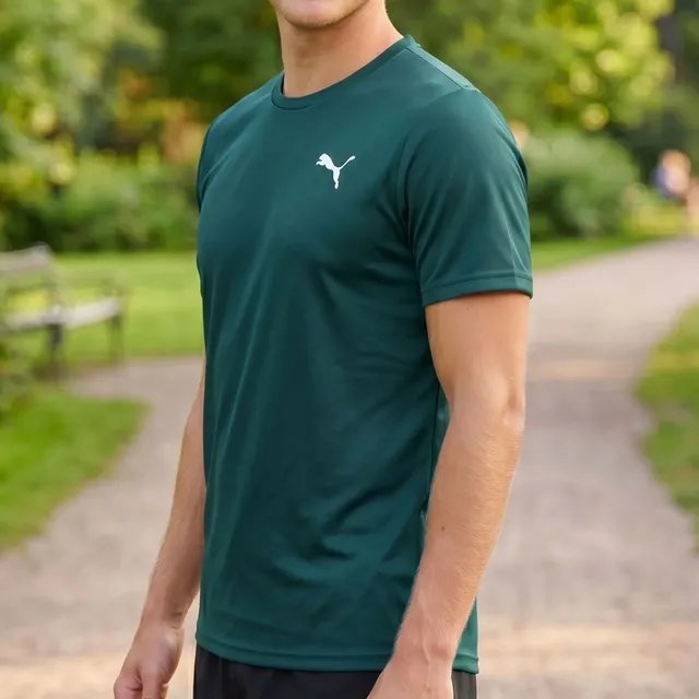 Camiseta Puma Masculina Térmica Manga Curta Proteção Uv 50+