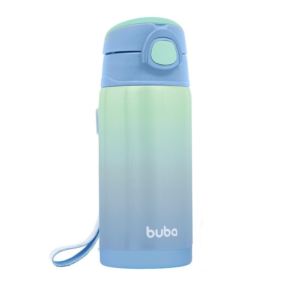 Buba Copo Térmico Parede Dupla Com Canudo - Azul