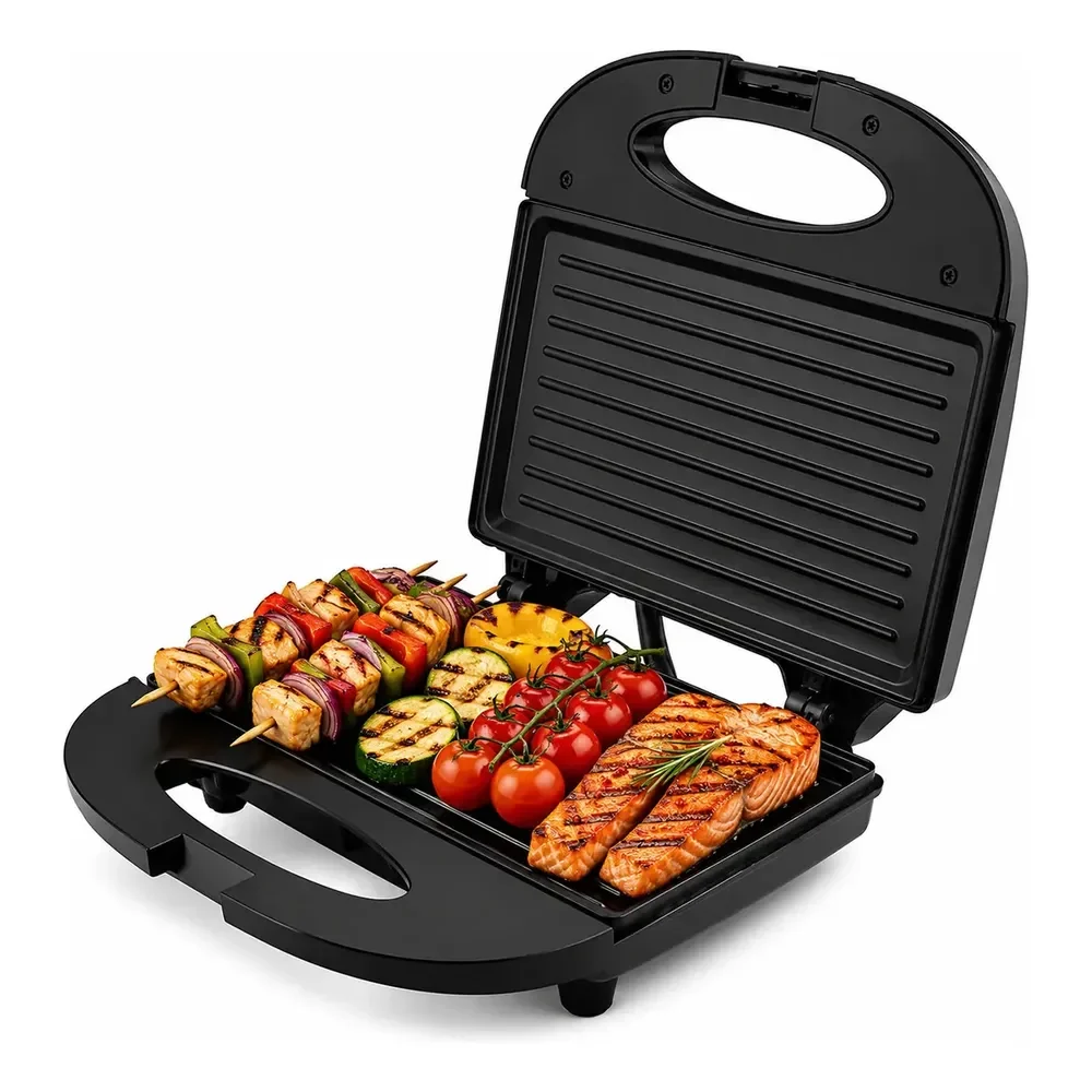 Sanduicheira Grill 2 Em 1 Kian Preta Elétrica 750w Cor Preto,Seu Mixto Quente Ultra Rápido, e Outros Petiscos