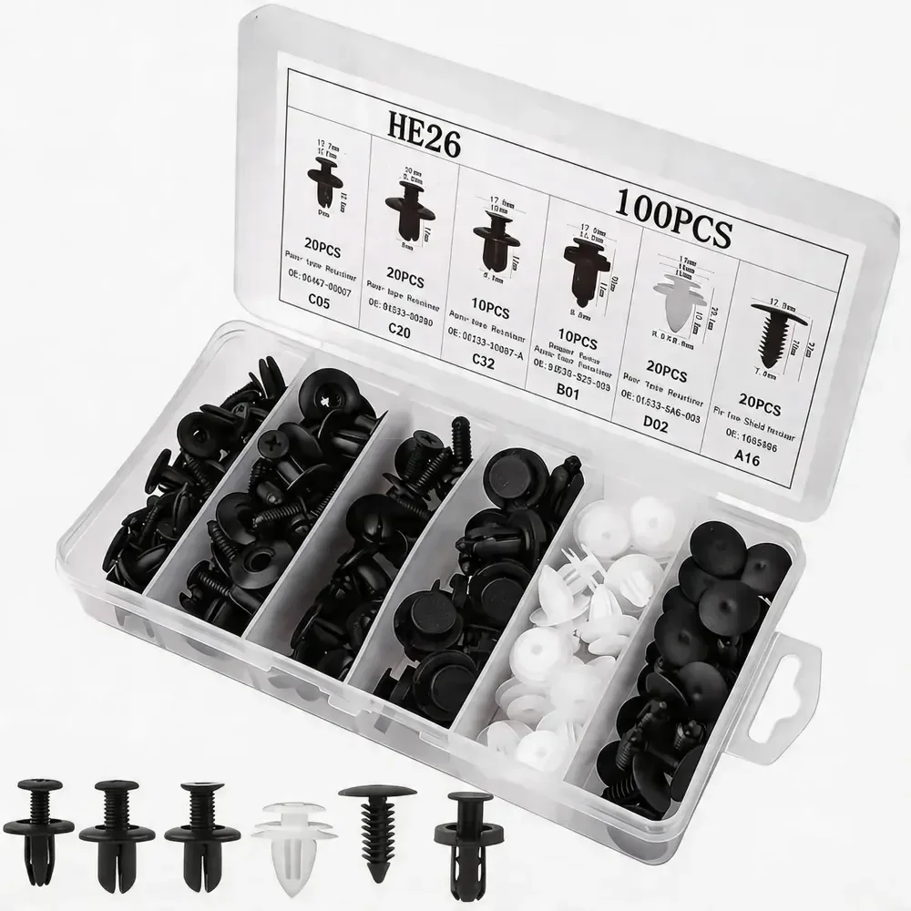 Kit 100 Presilha Parabarro Parachoque Universal Carro