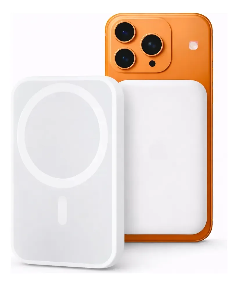 Carregador Por Indução 10000mah Magnético Para iPhone Branco