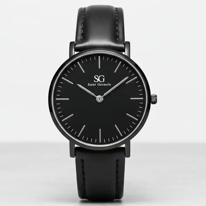 Relógio Masculino Saint Germain Murray Full Black de Couro Sintético Preto
