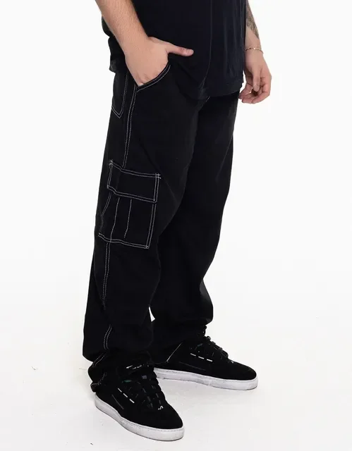 Calça Cargo Masculina Básica Sarja 100% Algodão
